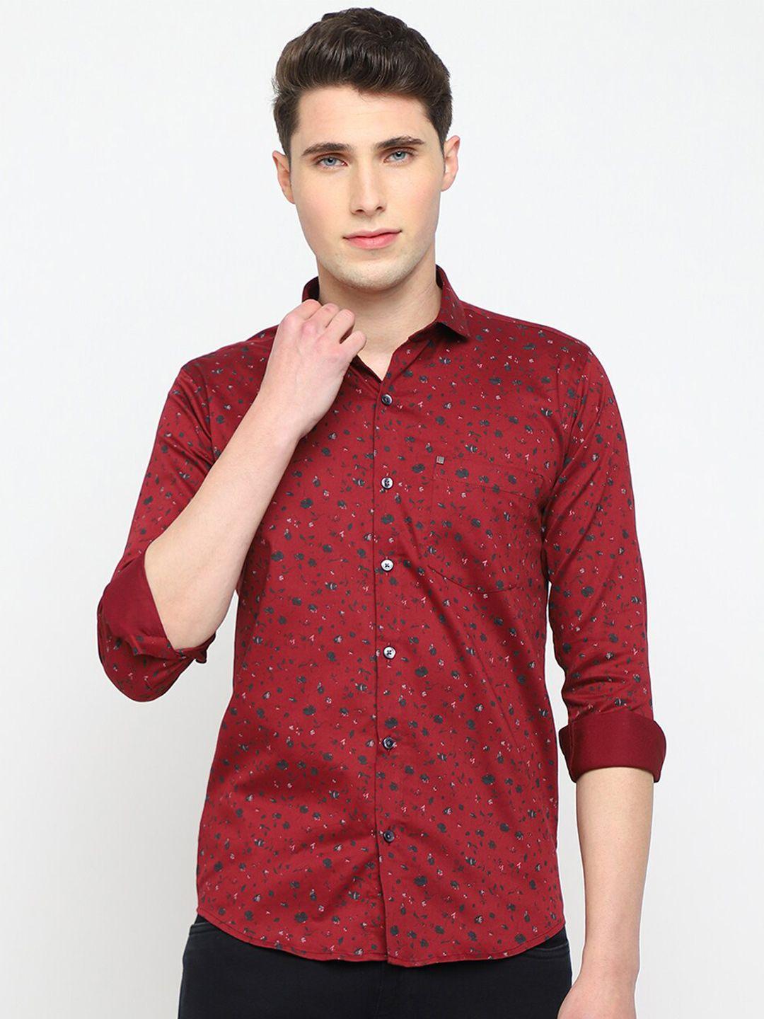 jadeberry classic slim fit floral opaque printed cotton casual shirt