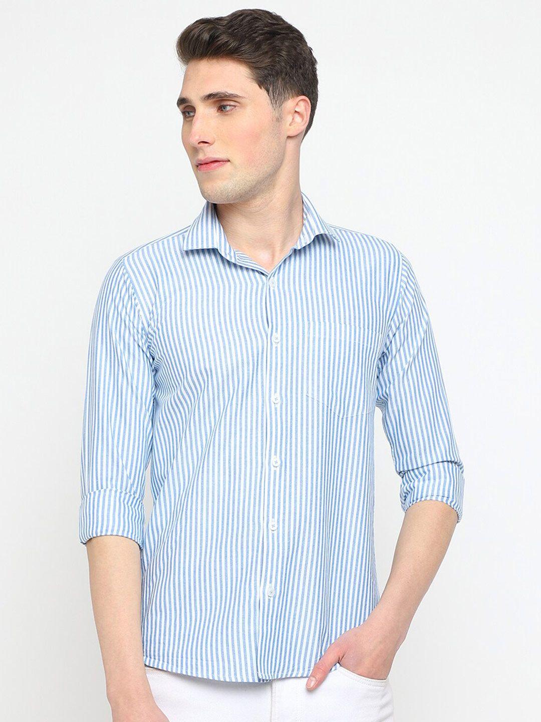 jadeberry classic slim fit opaque striped cotton formal shirt