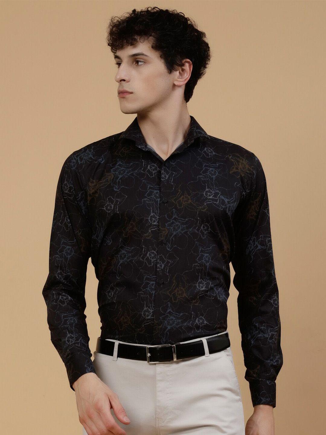jadeberry standard floral printed spread collar cotton formal shirt