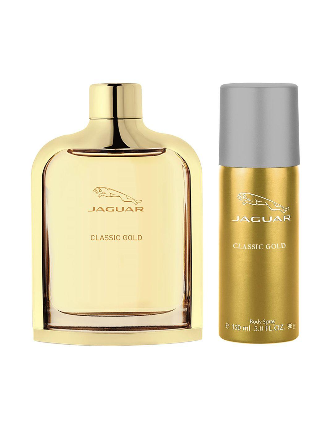 jaguar  men set of 2 classic gold eau de toilette + deodorant spray 250ml