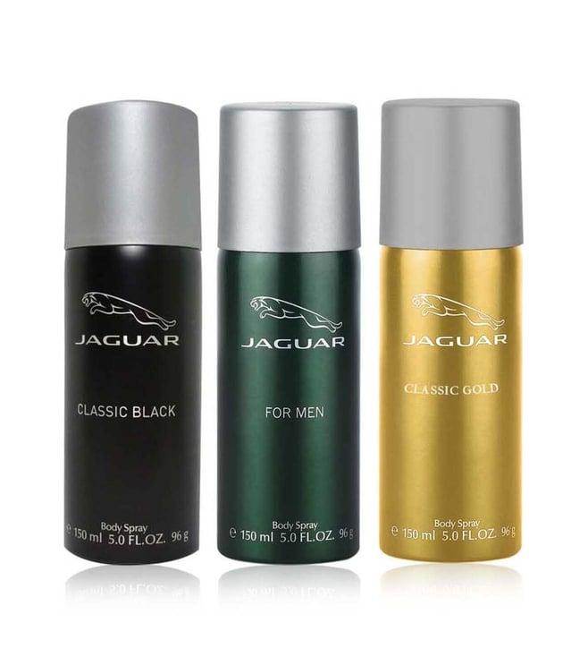 jaguar classic black, classic gold & jaguar for men deo combo set