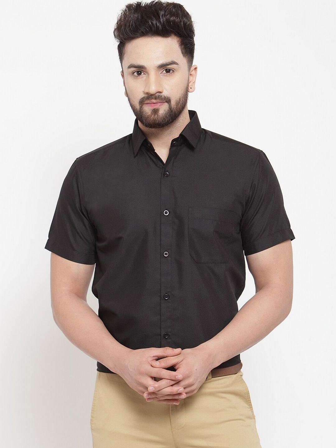 jainish men black comfort formal shirt