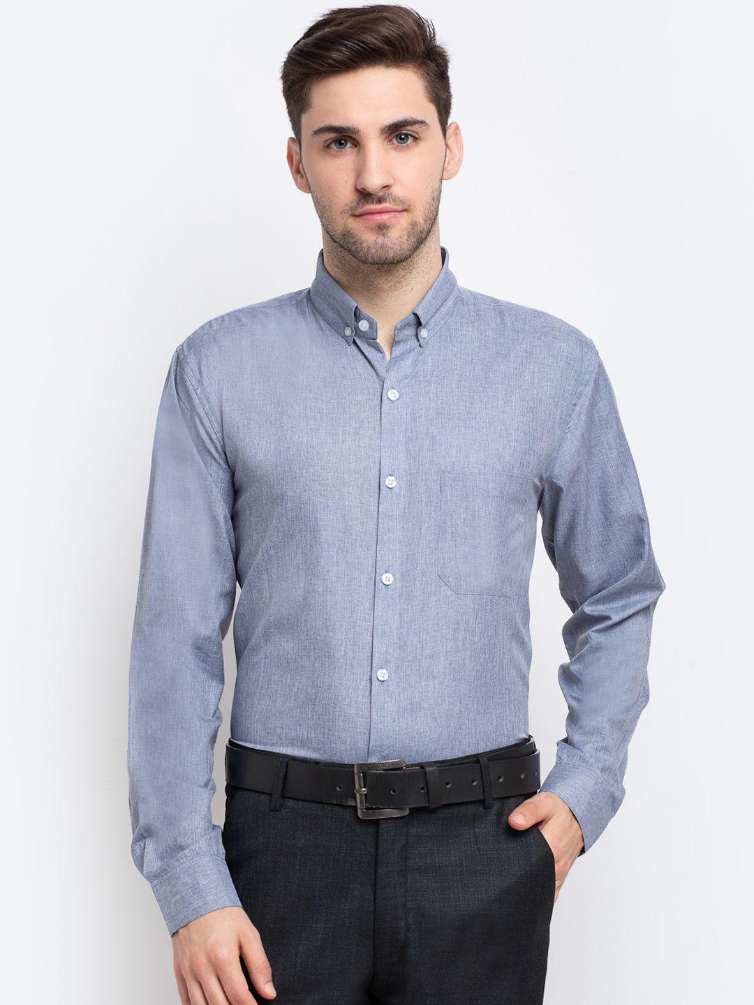 jainish men blue smart opaque cotton formal shirt