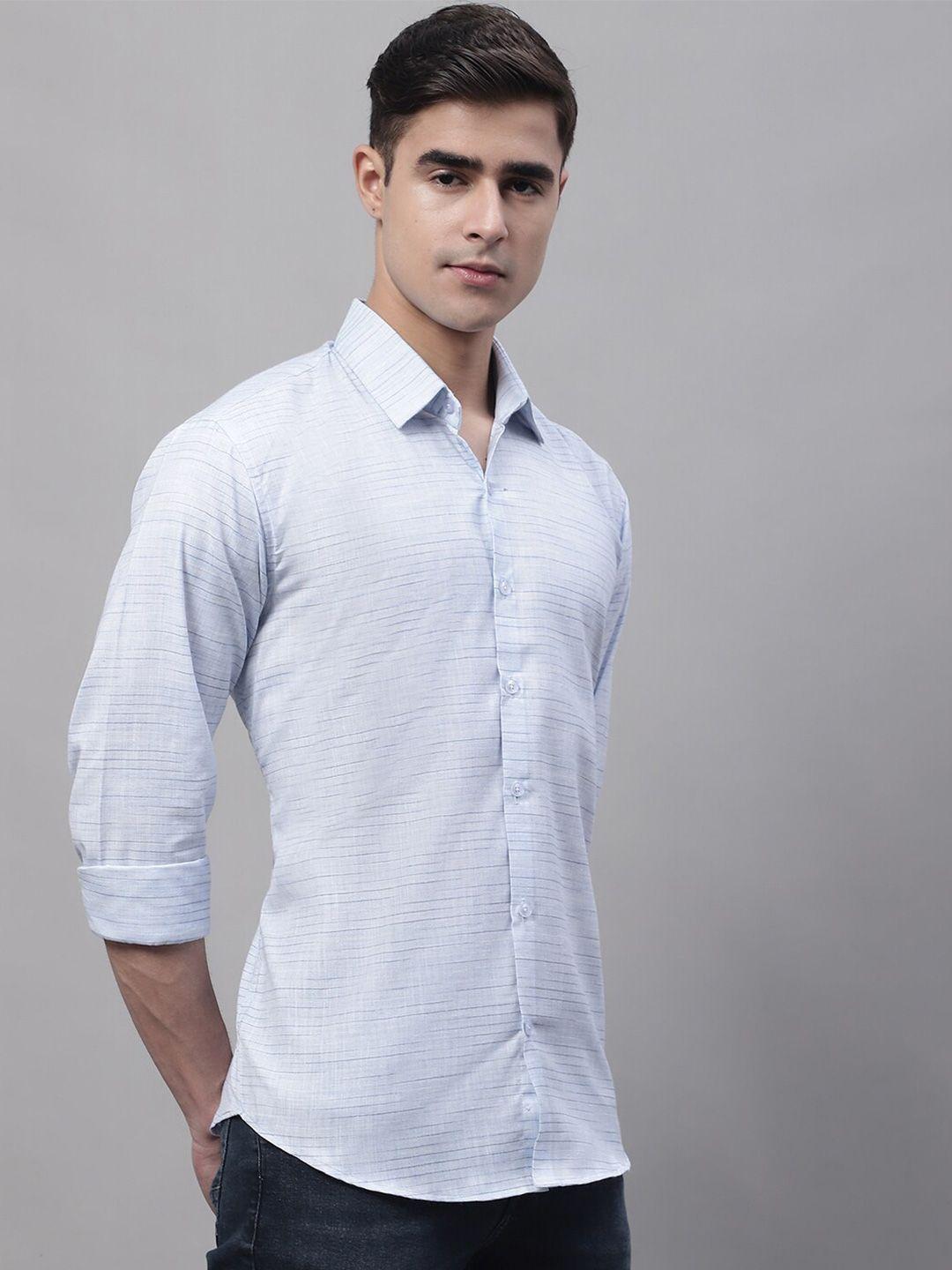 jainish men classic horizontal striped casual cotton shirt