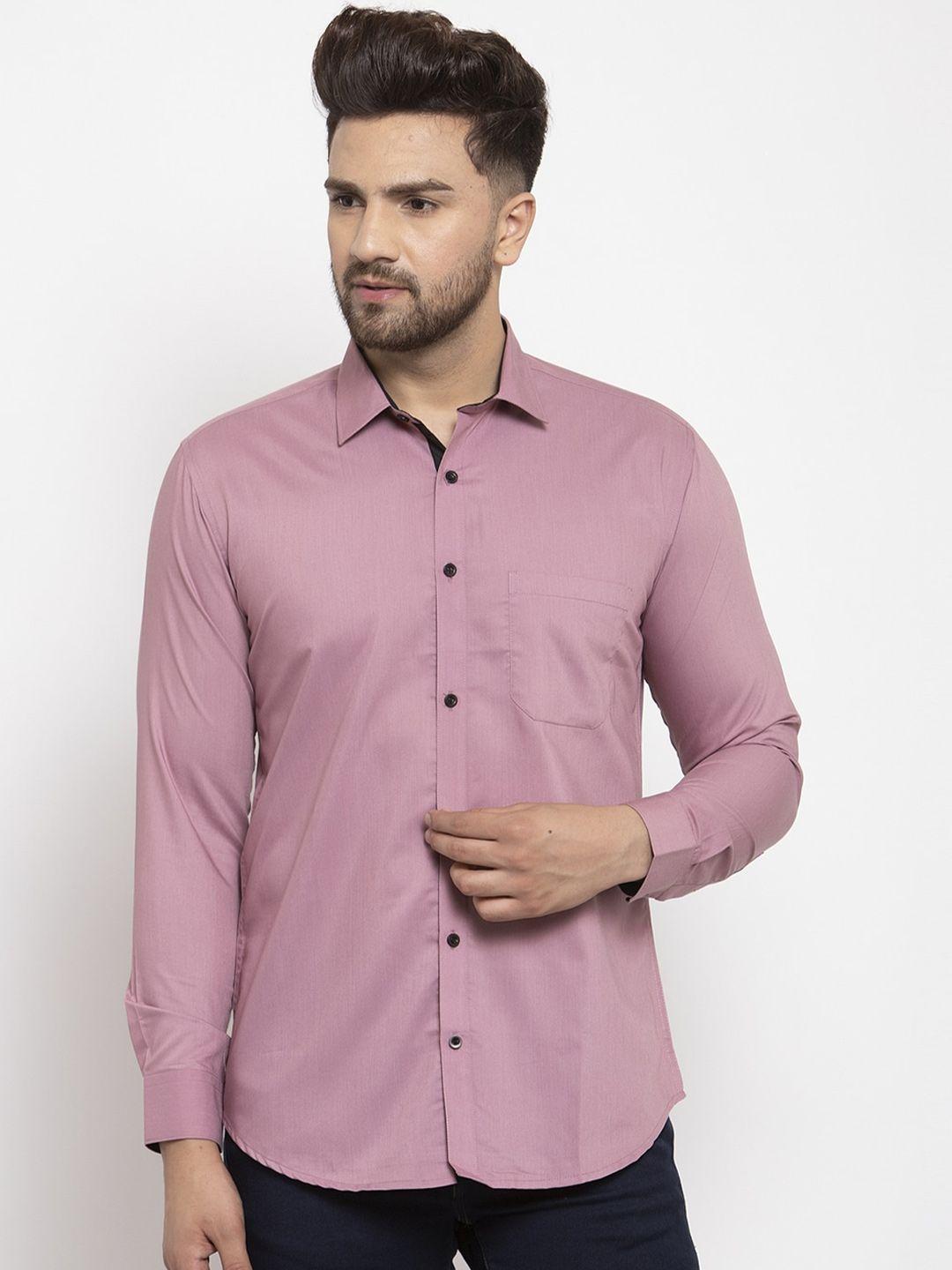 jainish men magenta comfort cotton casual shirt