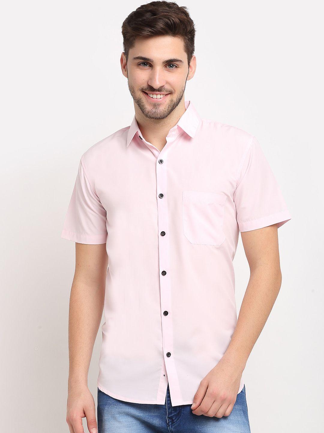 jainish men pink cotton casual shirt