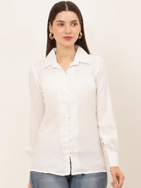 jainish white regular fit shirt