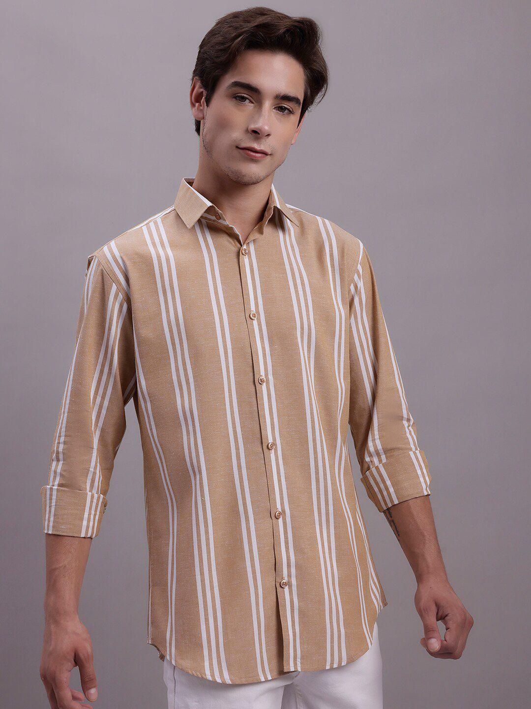 jainish classic vertical stripes cotton casual shirt