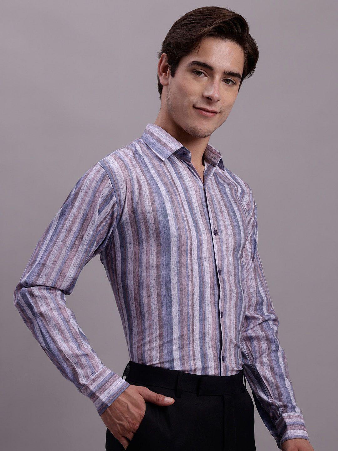 jainish classic vertical stripes formal shirt