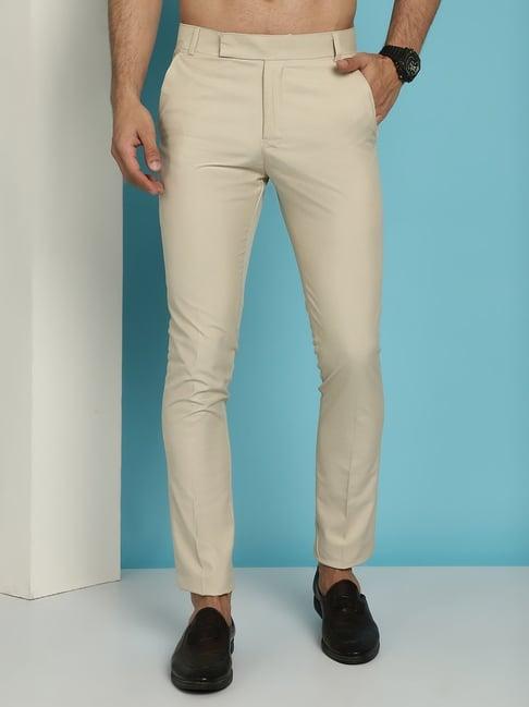 jainish cream tapered fit trousers