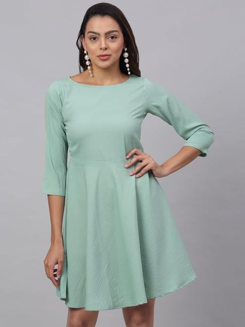 jainish green a-line dress