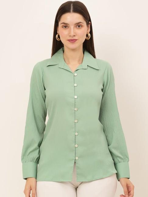 jainish green regular fit shirt