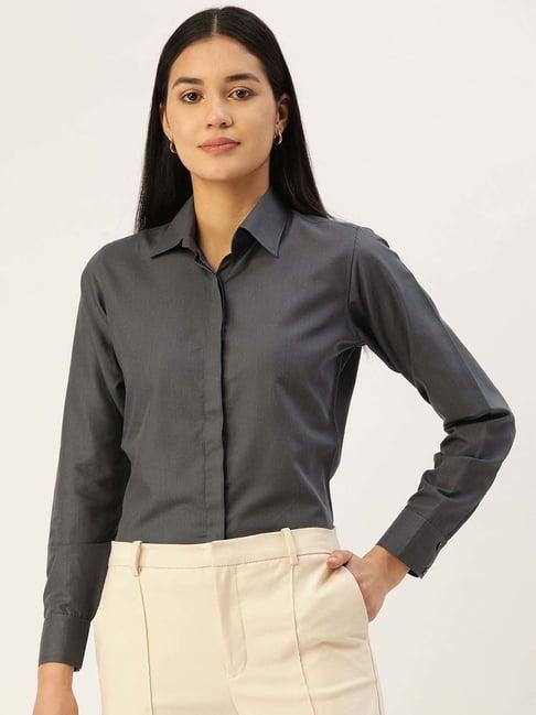 jainish grey regular fit shirt