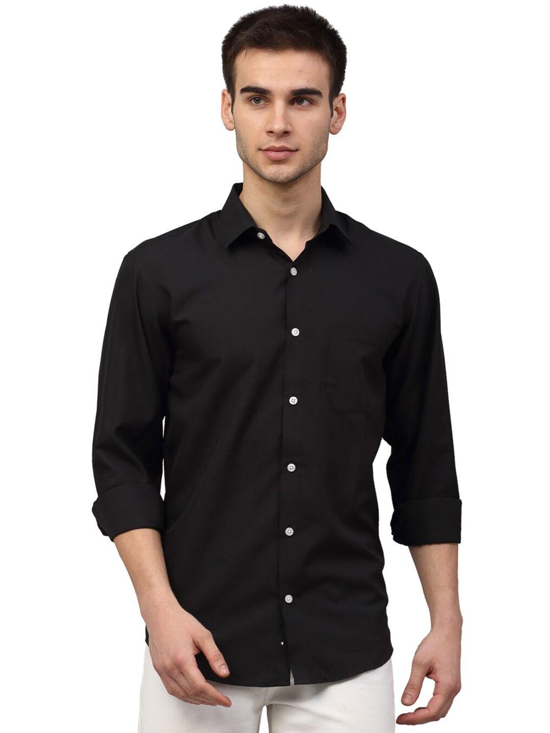 jainish men black comfort casual shirt