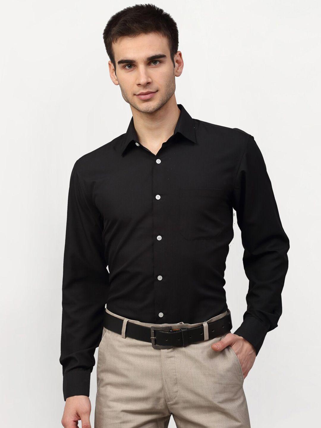 jainish men black comfort formal shirt