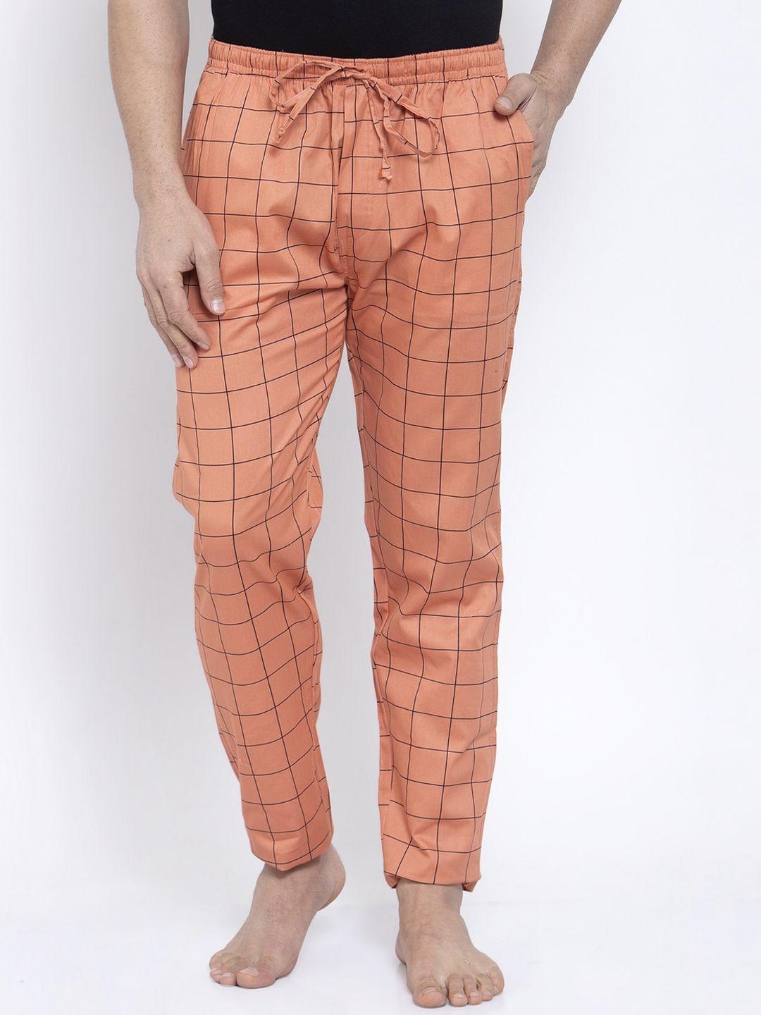 jainish men checked pure cotton lounge pant