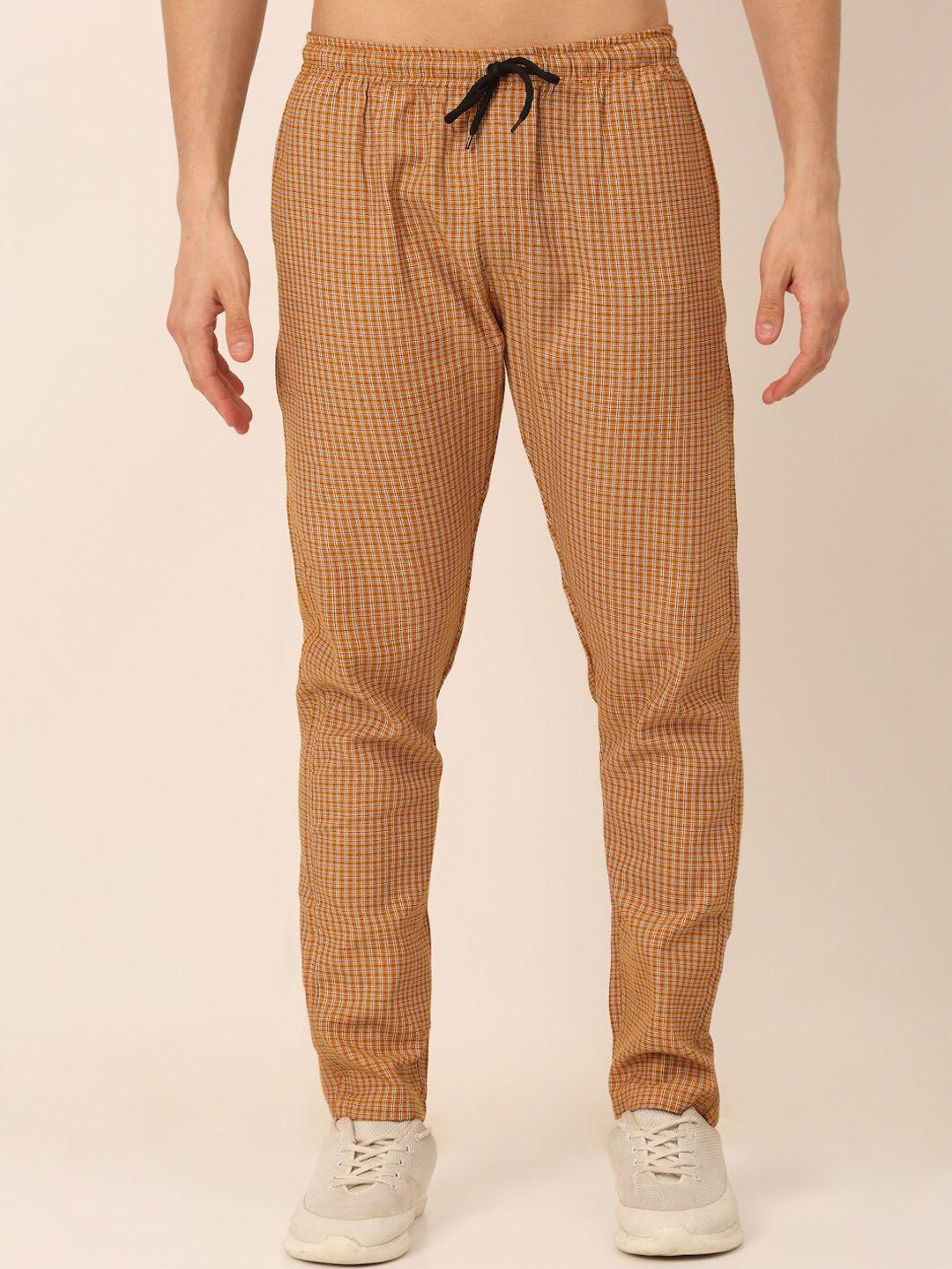 jainish men checked pure cotton track pant