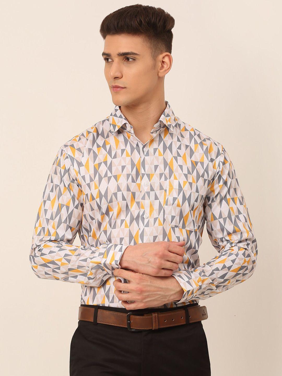 jainish men classic printed formal shirt