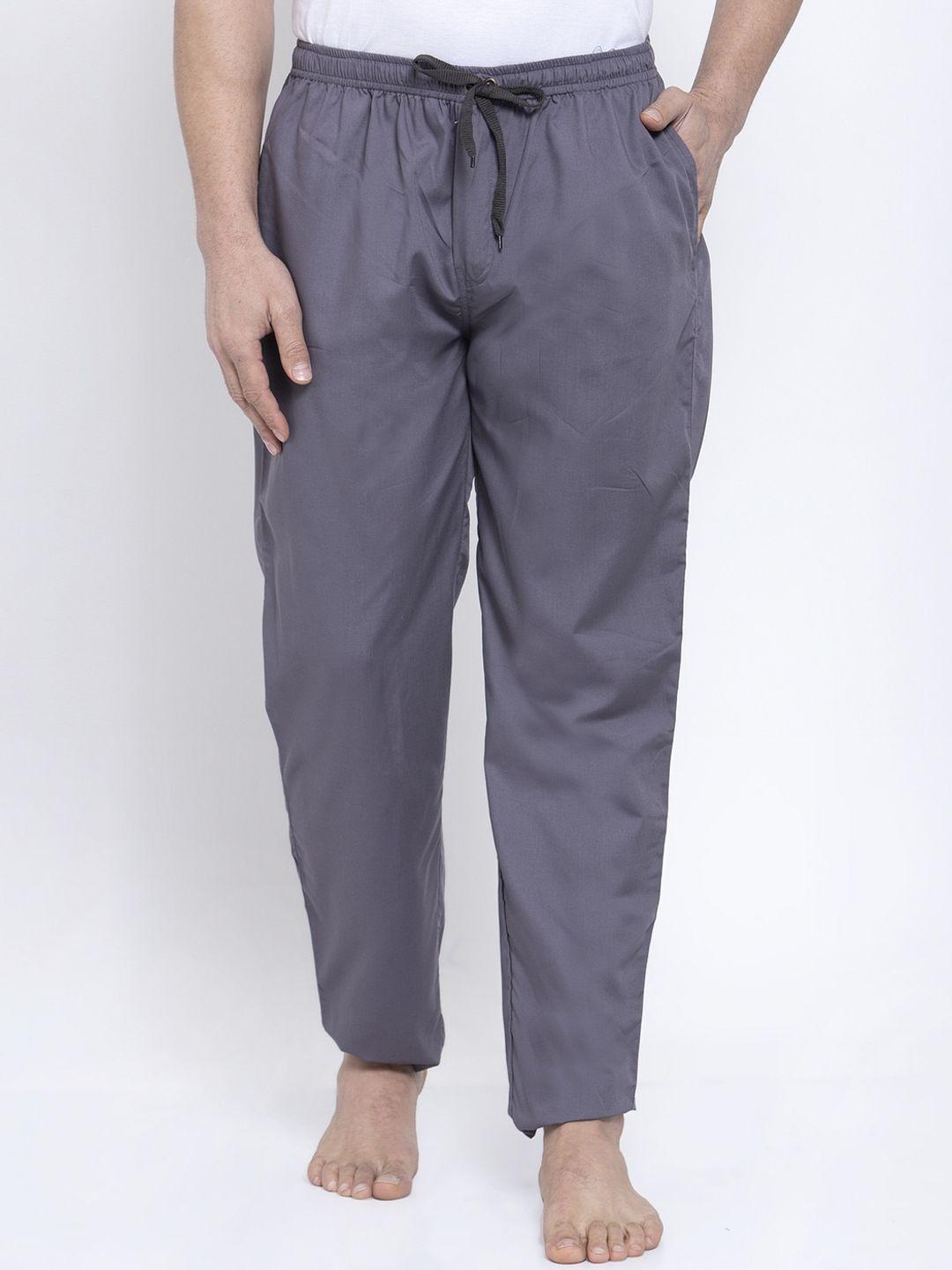 jainish men grey solid lounge pants