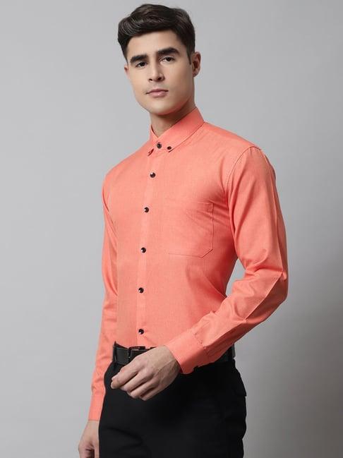 jainish peach regular fit shirt