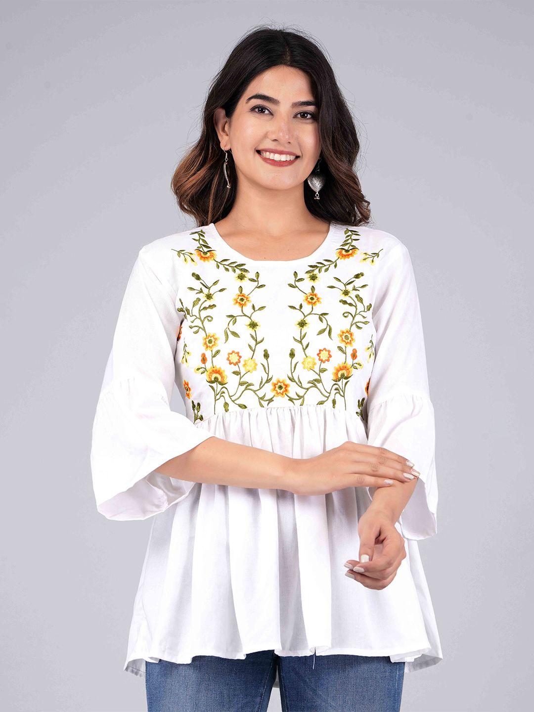 jaipur fashion mode embroidered bell sleeves top