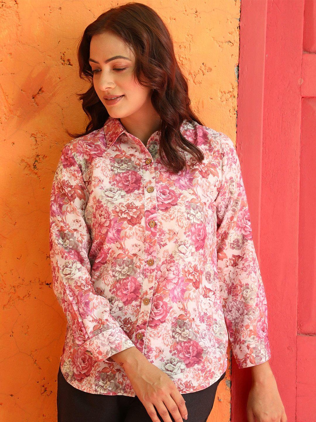 jaipur kurti comfort floral printed casual shirt