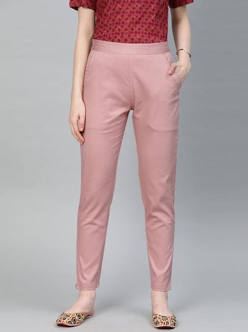 jaipur kurti blush pink mid rise pants