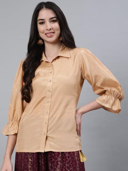 jaipur kurti brown regular fit shirt