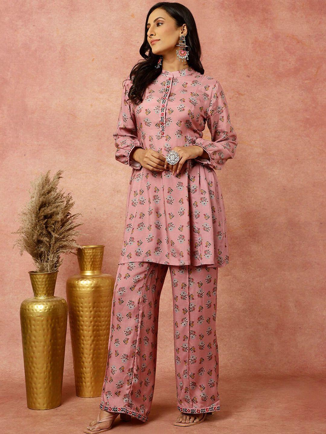 jaipur kurti ethnic motifs printed kurta with palazzos