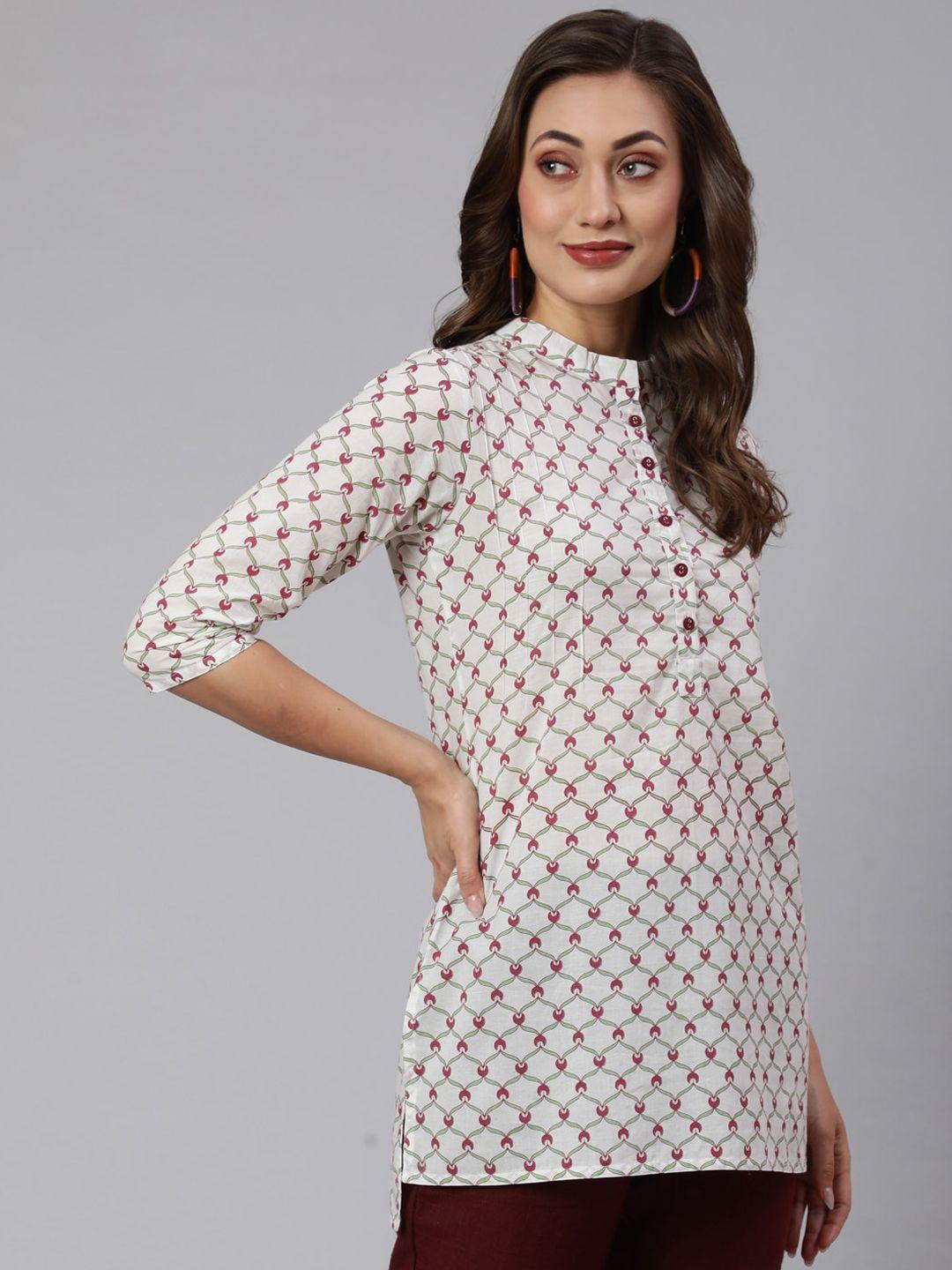 jaipur kurti geometric printed pure cotton kurti