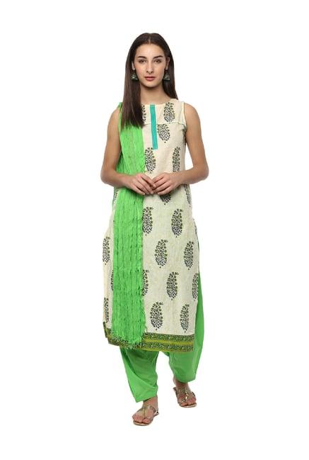 jaipur kurti green cotton salwar with dupatta