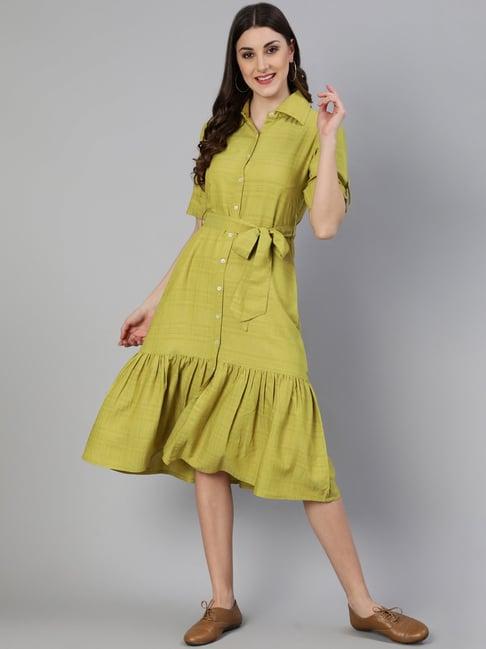 jaipur kurti green shirt dress