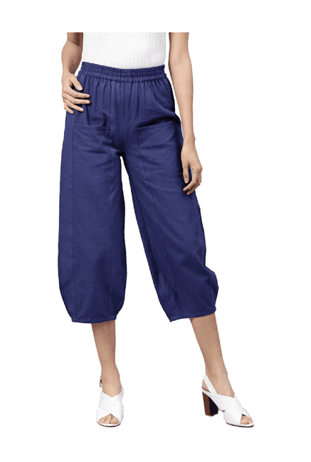 jaipur kurti navy cotton pants