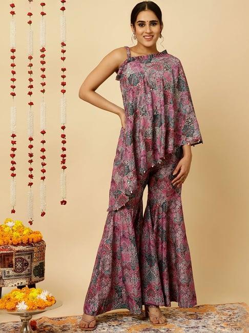 jaipur kurti pink printed kurti sharara set