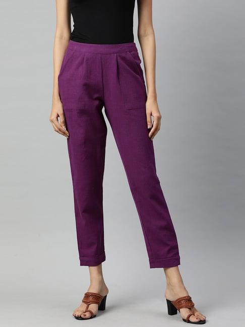 jaipur kurti purple cotton pants