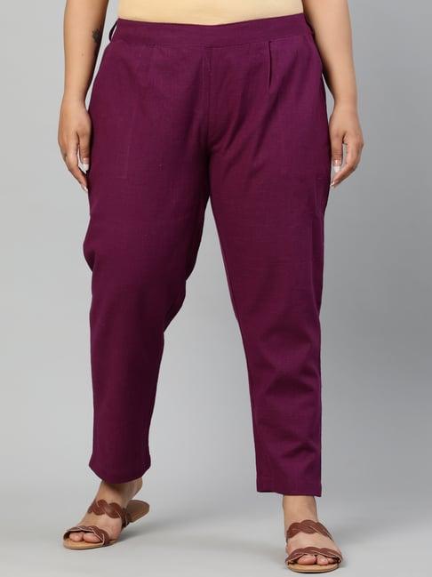 jaipur kurti purple regular fit pants