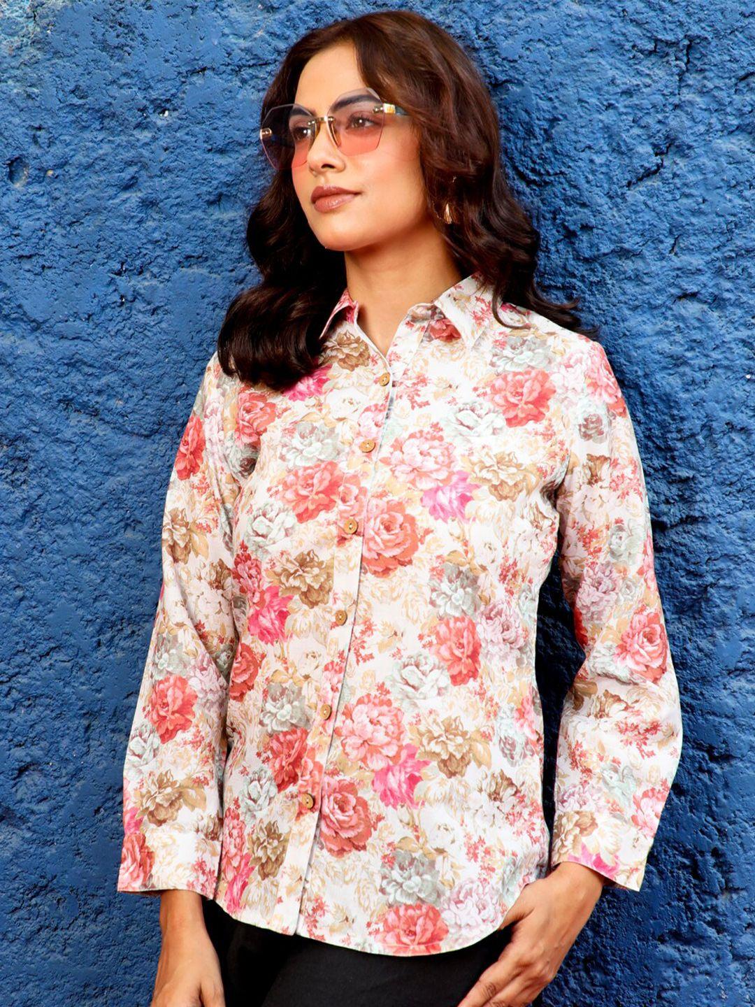jaipur kurti standard floral opaque printed casual shirt