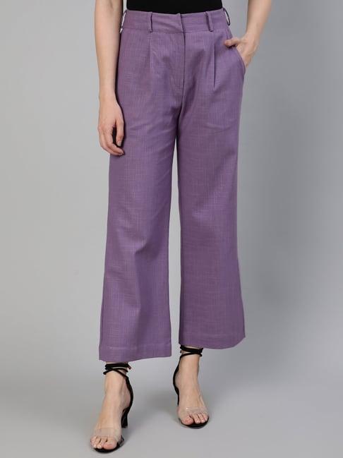 jaipur kurti violet flared fit pleated pants