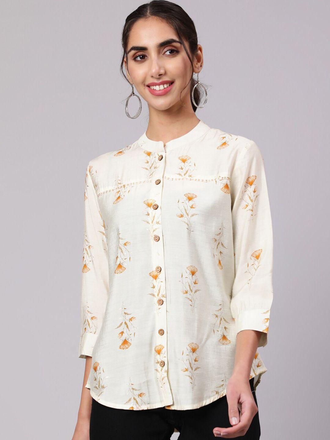 jaipur kurti women floral printed silk casual shirt