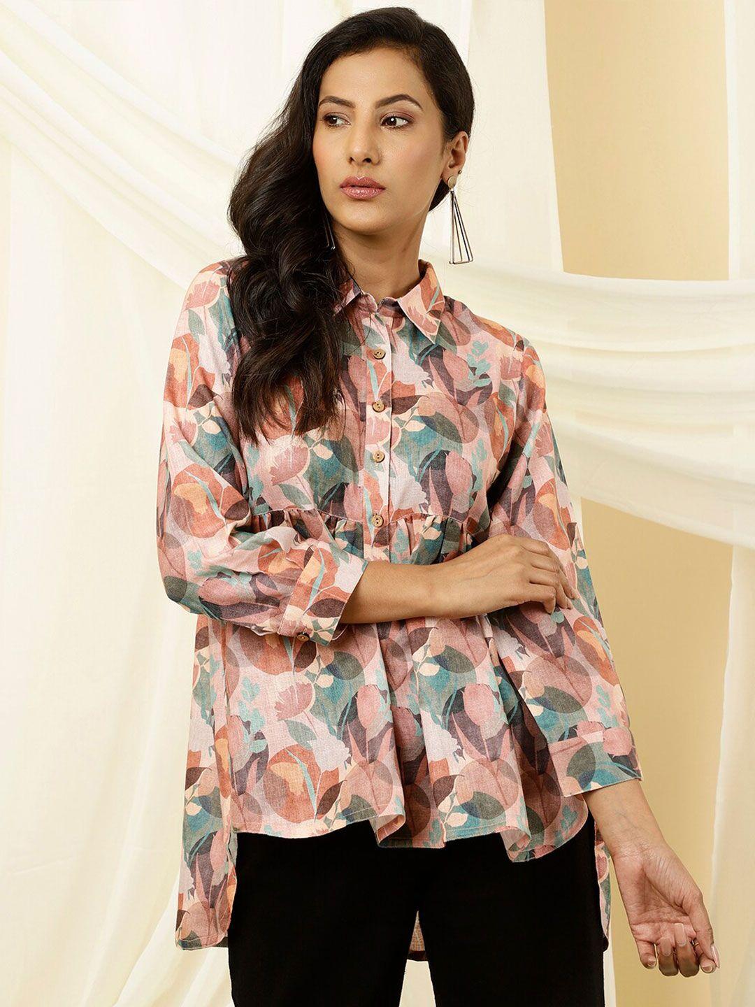 jaipur kurti women rose comfort printed casual shirt