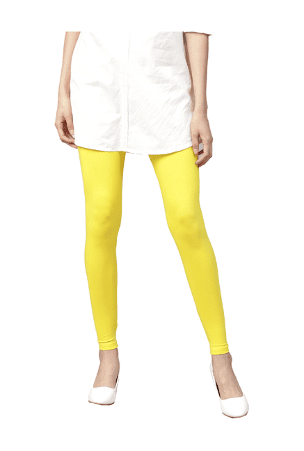 jaipur kurti yellow regular fit leggings