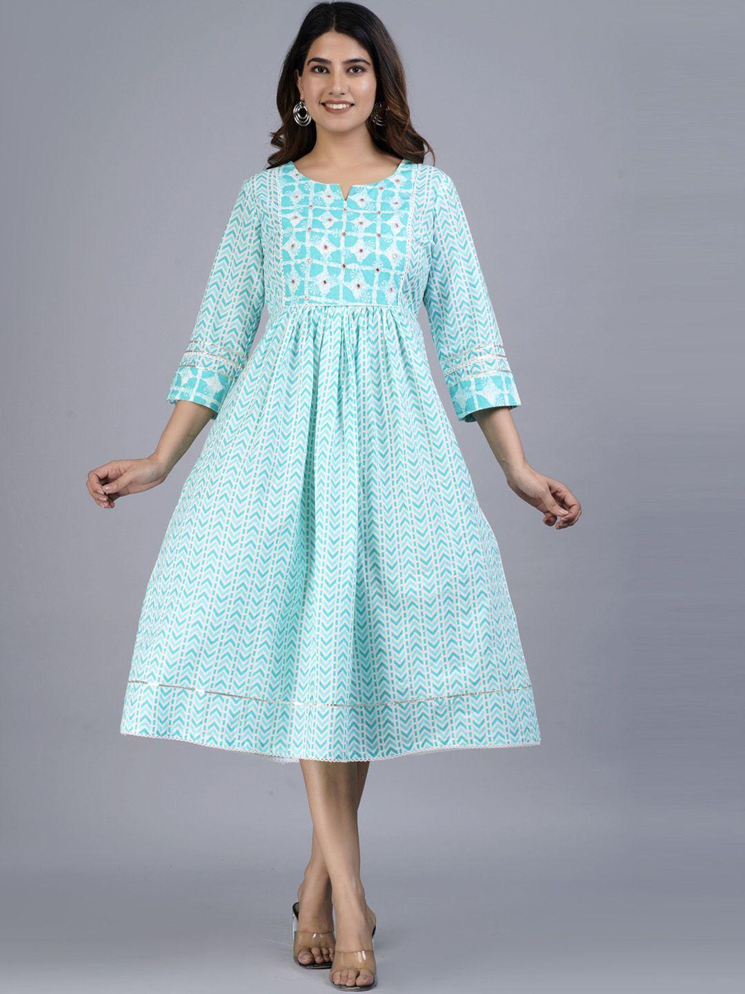 jaipuri collection ethnic motifs printed cotton ethnic dress