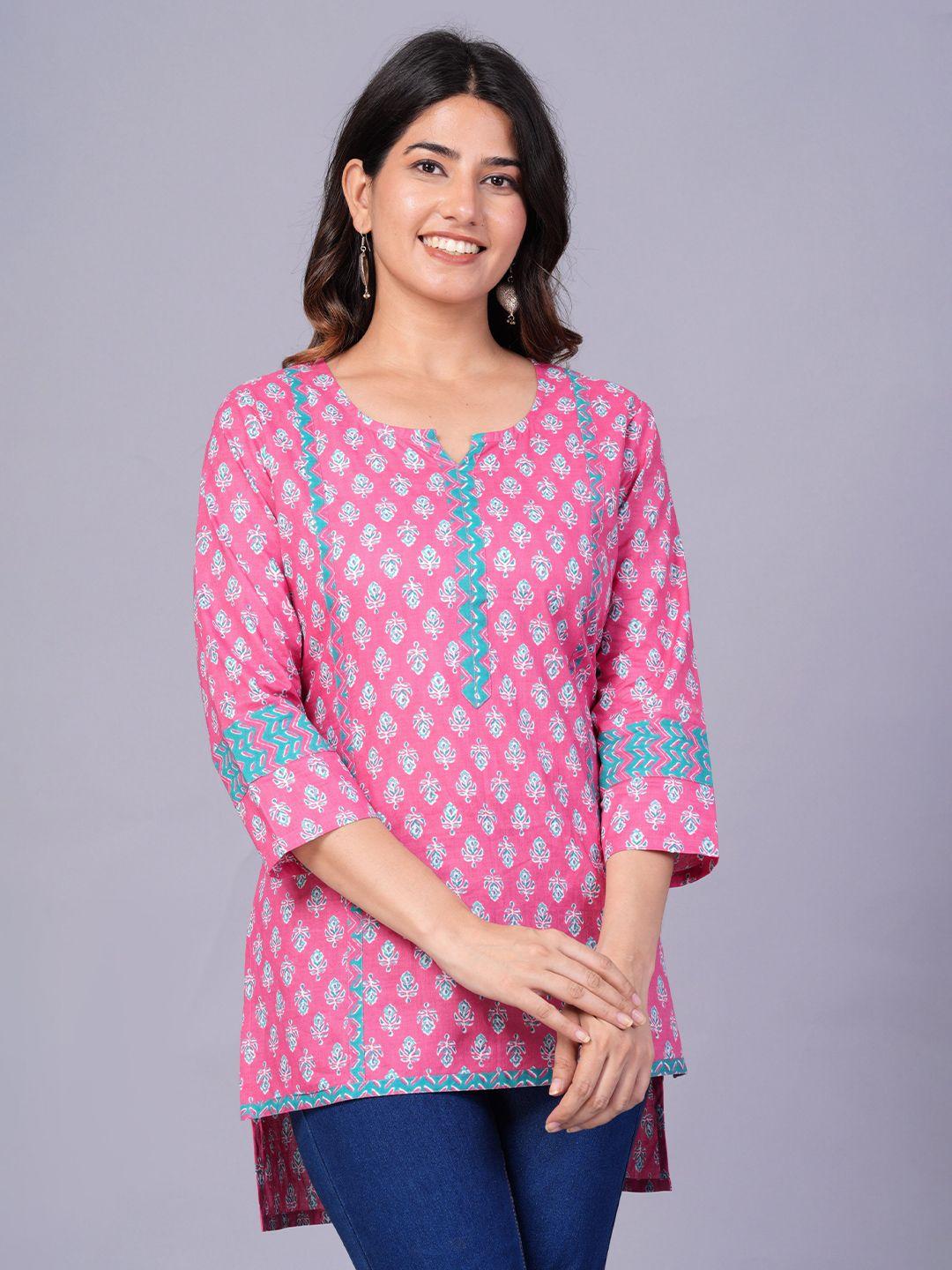 jaipuri collection ethnic motifs printed cotton high-low top