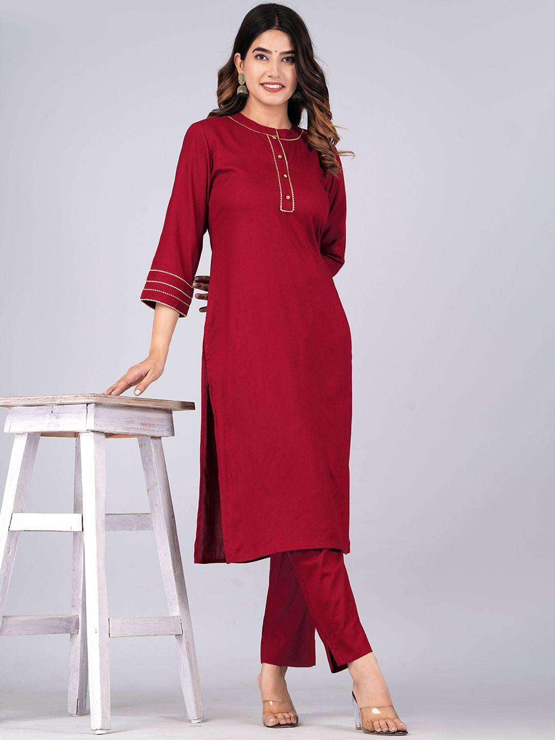 jaipuri collection regular gotta patti kurta with trousers