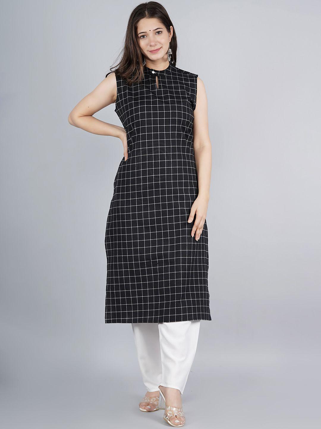 jaipuri collection women black printed kurta with palazzos