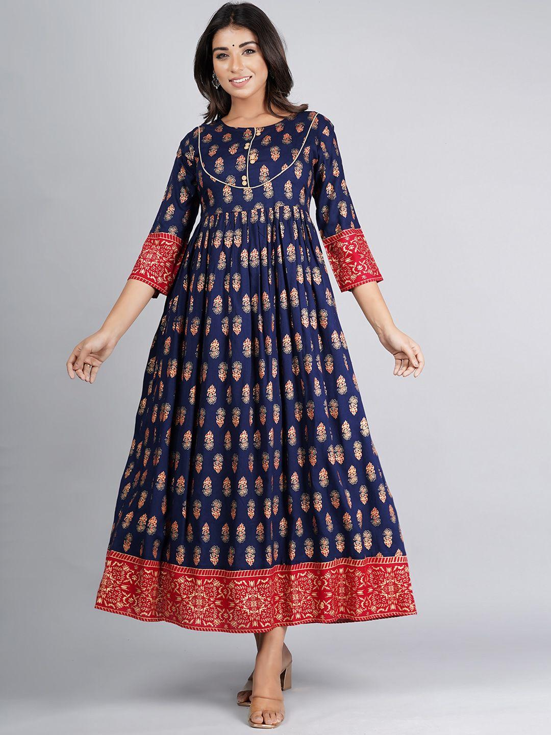 jaipuri collection women ethnic motifs printed anarkali kurta