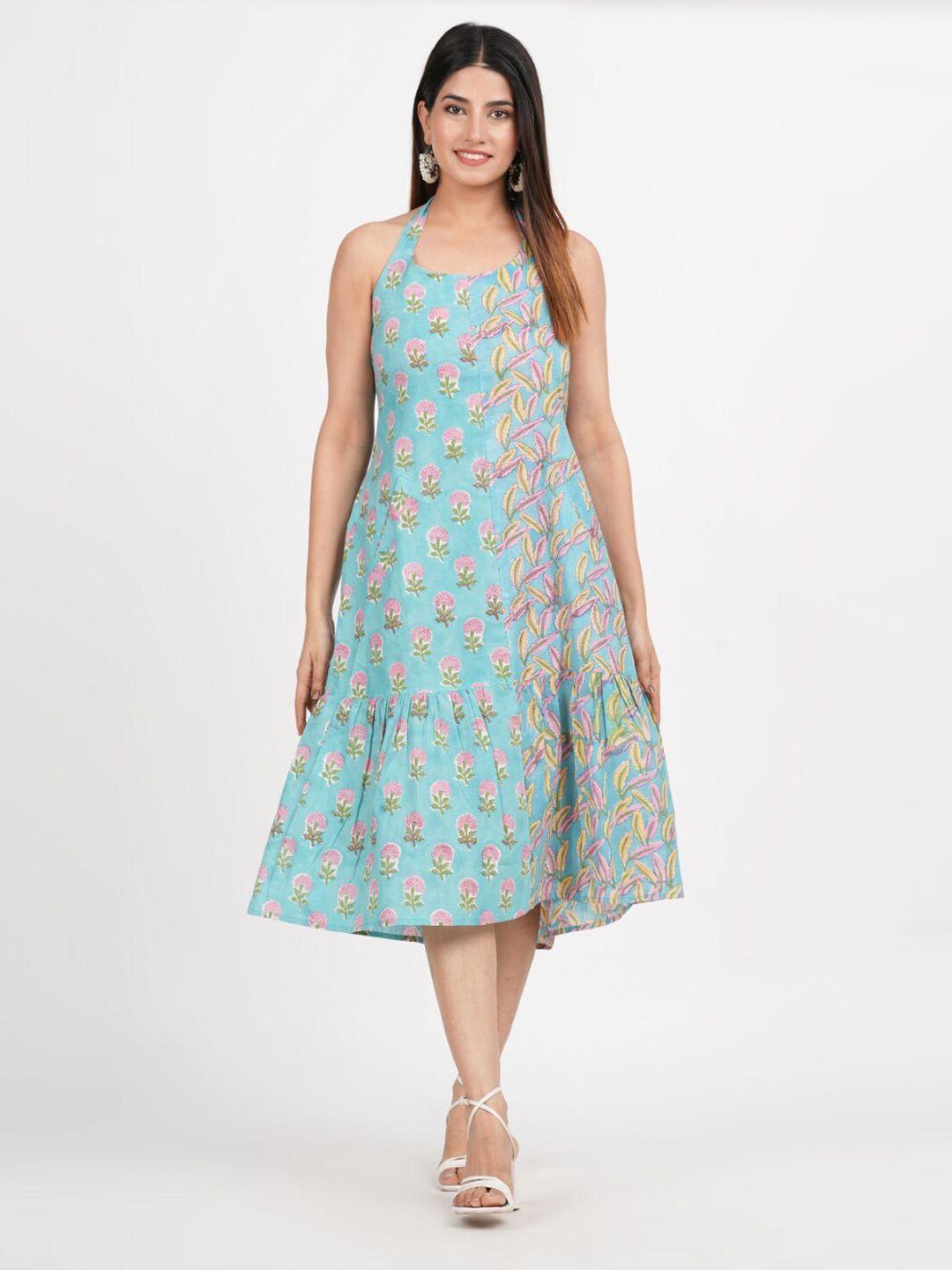 jaipuribanno floral print cotton maxi dress