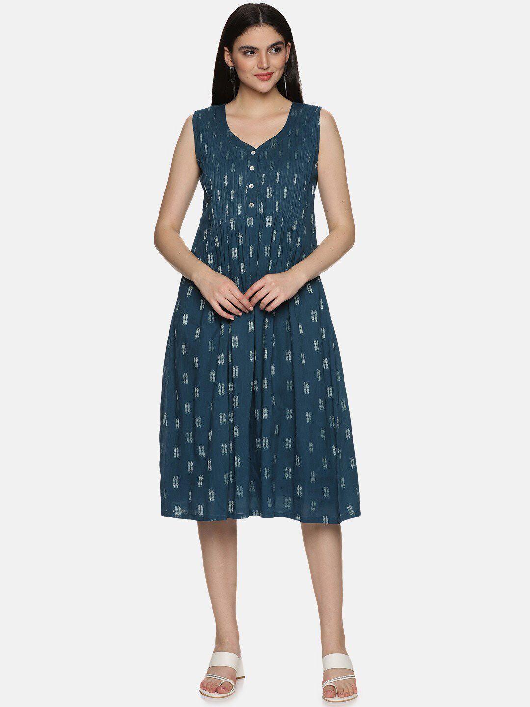 jaipuribanno print jacquard a-line dress