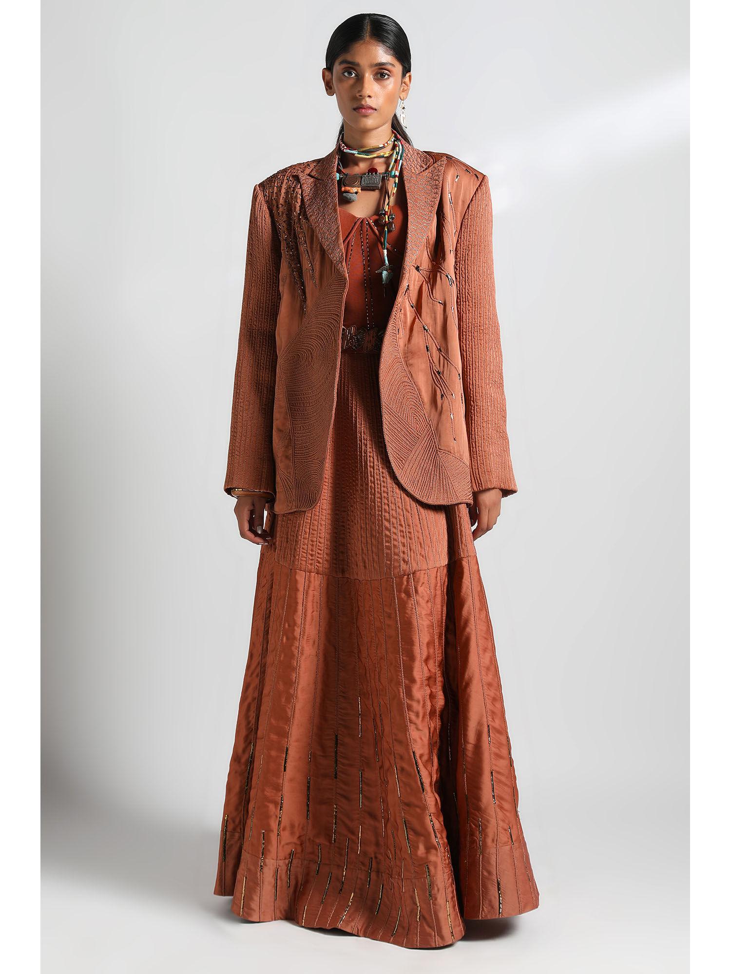 jaisalmer jacket, corset & jaisalmer lehenga (set of 3)