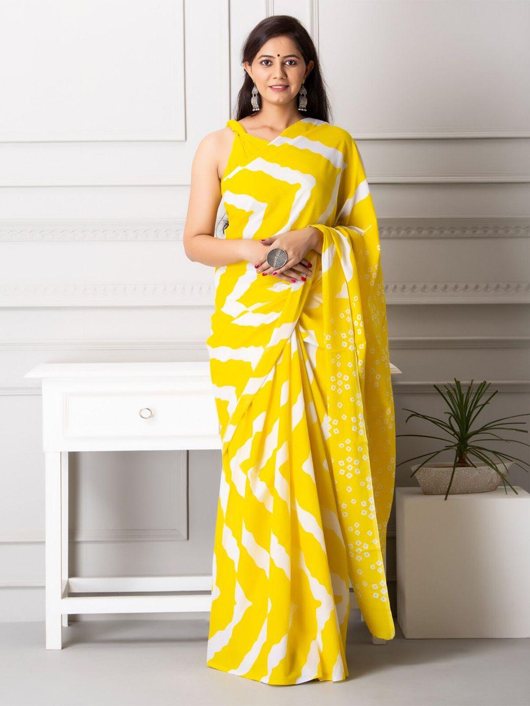 jalther leheriya pure cotton block print saree